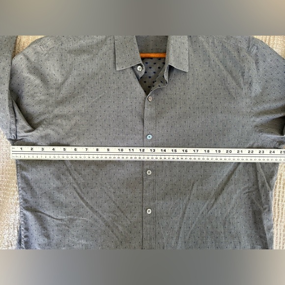 Zachary Prell Men’s XL Shirt Gray Polka Dot 100% Cotton Long Sleeve - Picture 9 of 10